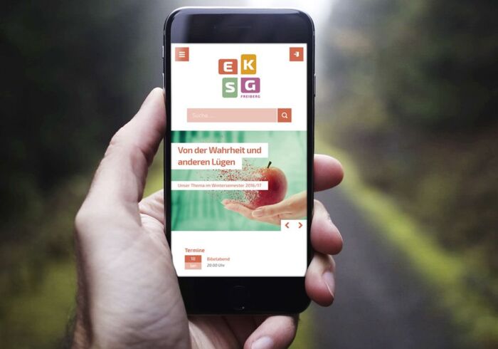 Website Evangelische und Katholische Studentengemeinde Freiberg - Smartphoneansicht