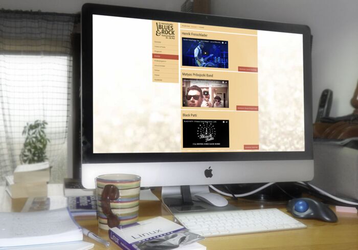 Unterseite der Website des Blues & Rock Festivals Altzella - Desktopansicht
